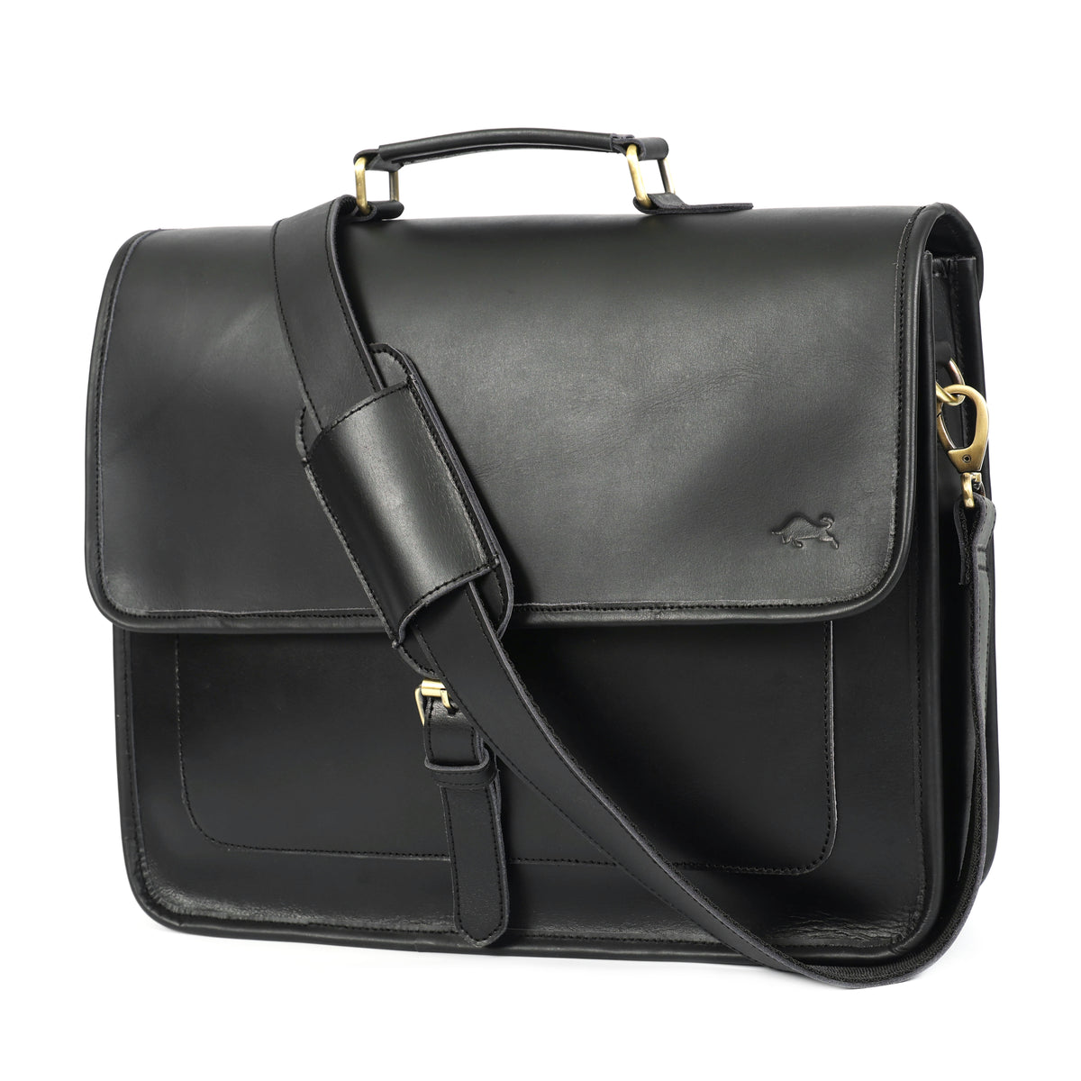 Midnight Black Leather Messenger Bag Levinson Leather Goods midnight-black-leather-messenger-bag-levinson-leather-goods