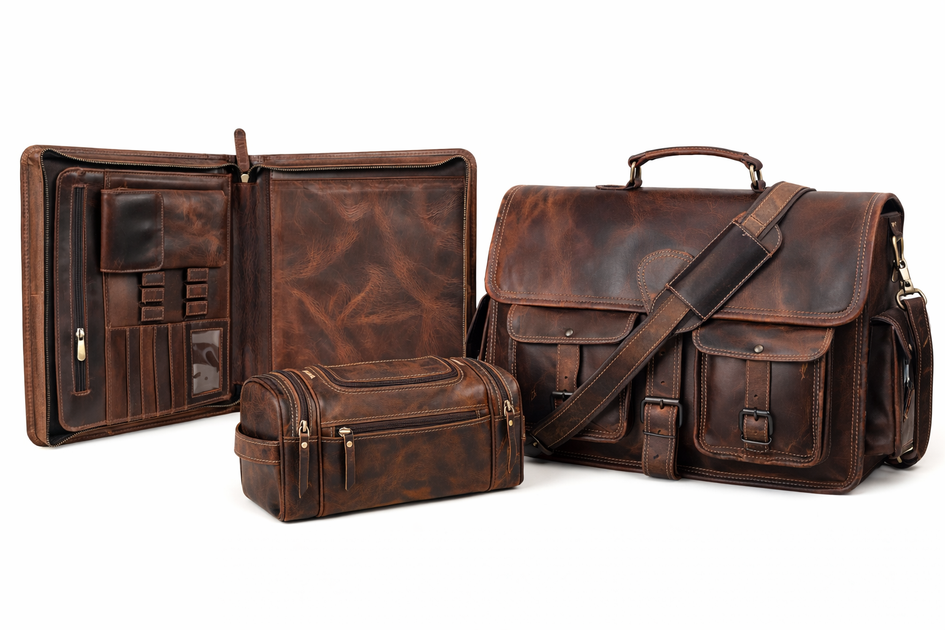 Premium Leather Travel & Work Combo Sets – Levinson Leather Goods