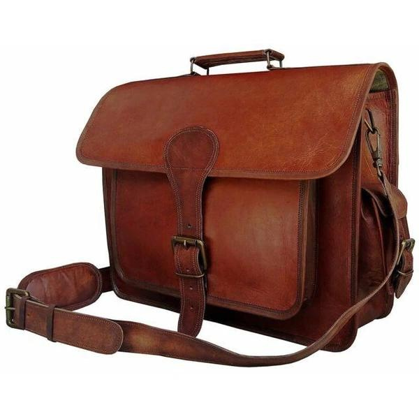 Personalized Leather Messenger Bag Men's Leather Briefcase Crossbody L –  LISABAG