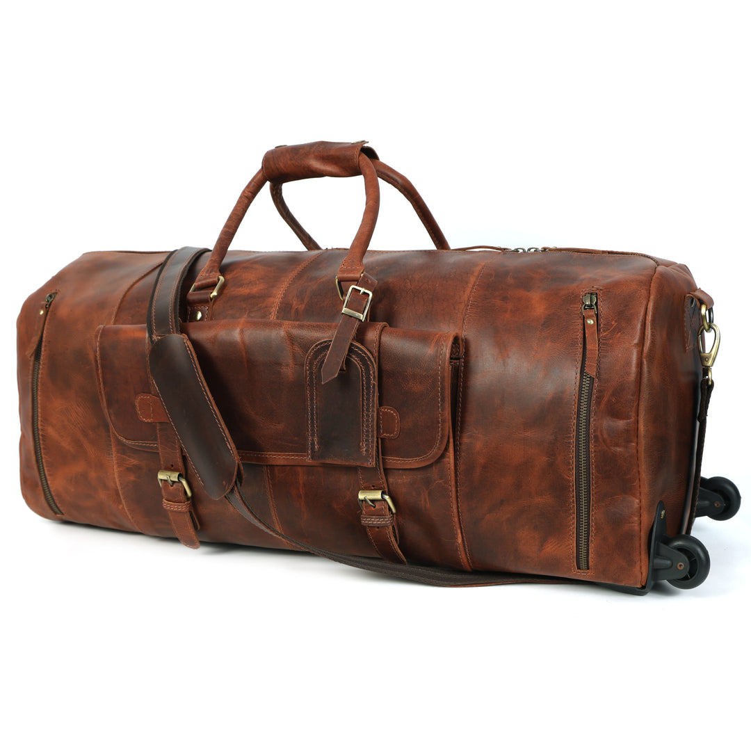 Leather Duffel Bag with Wheels | Buffalo Leather – Levinson