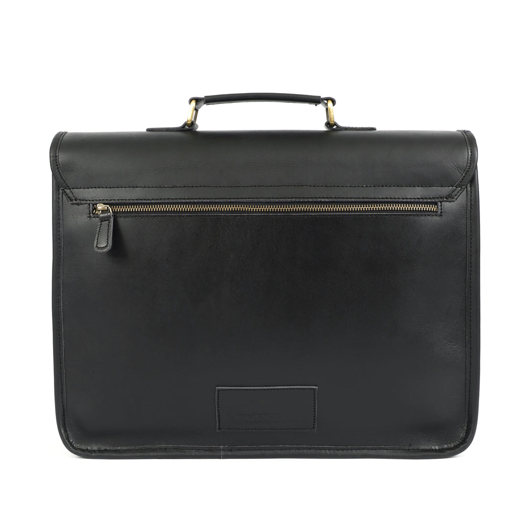 Midnight Black Leather Messenger Bag – Levinson Leather Goods