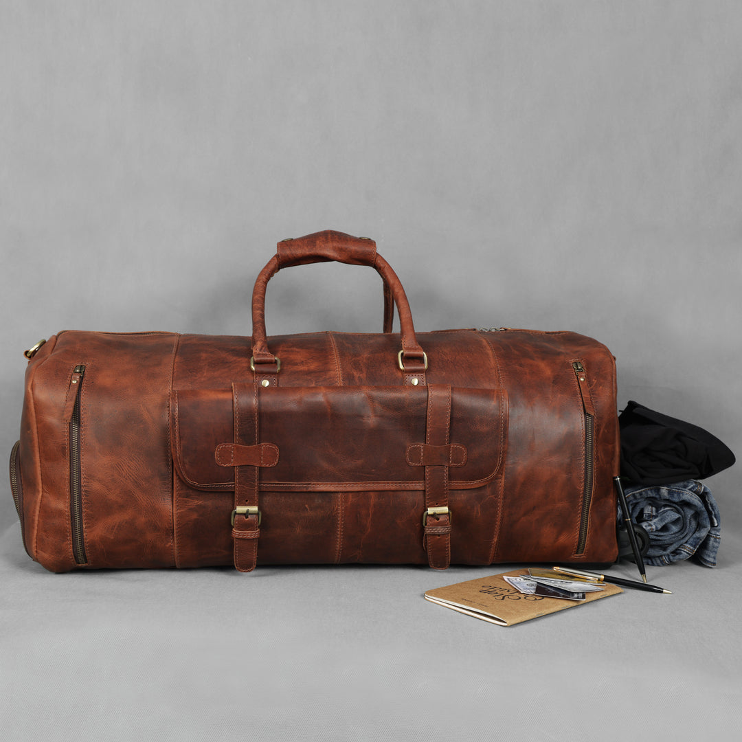 Leather Duffel Bag with Wheels | Buffalo Leather – Levinson