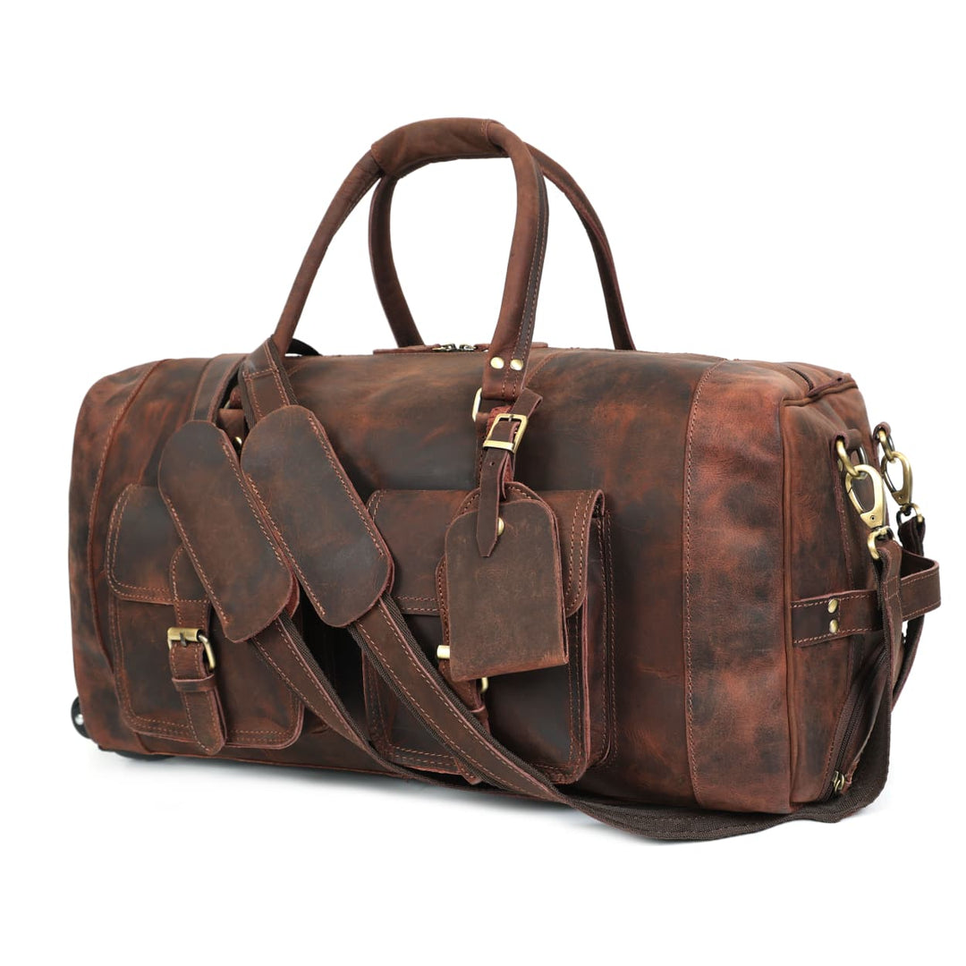 Leather Duffel Bag with Wheels | Buffalo Leather – Levinson