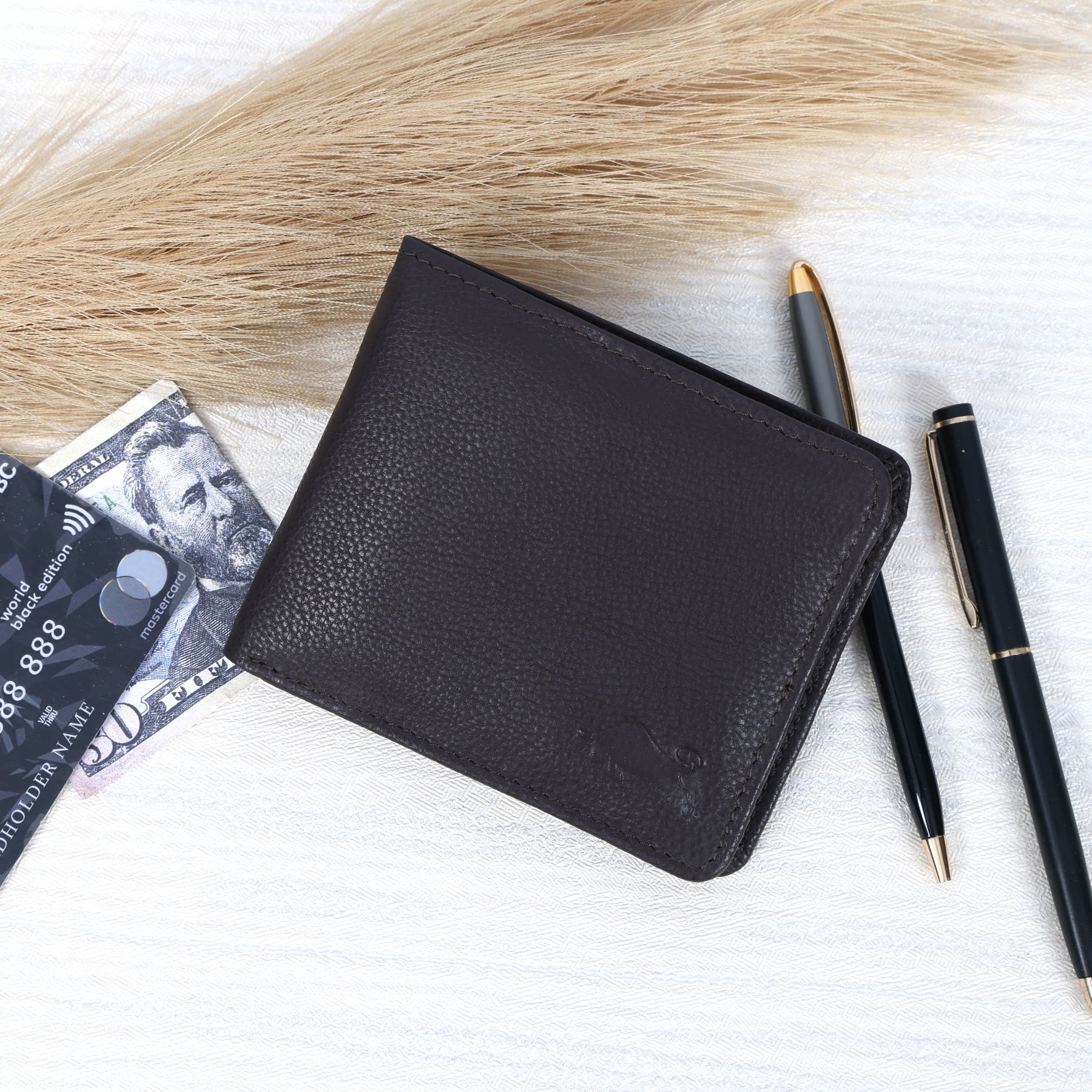 Human Made Wallet Handmade Leather Bifold Wallet with Zippered Compartment – Levinson ...