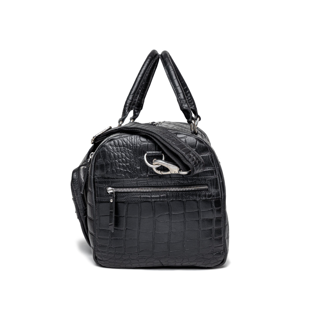 Damien Black Leather Duffel Bag for Men – Levinson Leather Goods