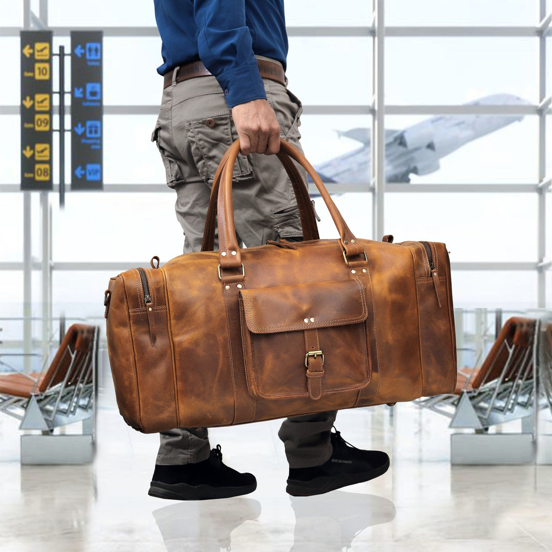 buffalo leather backpack or duffle Leather Duffel Bag for Men – Levinson Leather Goods
