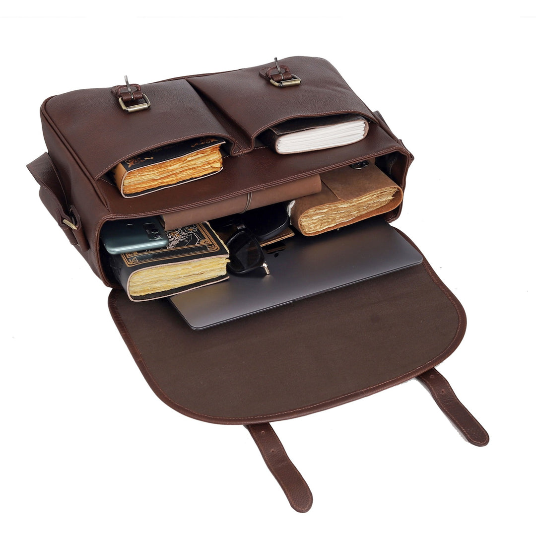 Terran Buffalo Leather Messenger Bag for men | Levinson Leather
