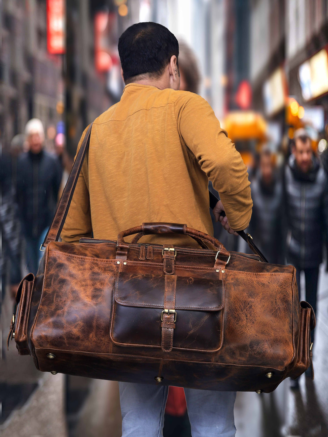 Leather Duffel Bag for Men