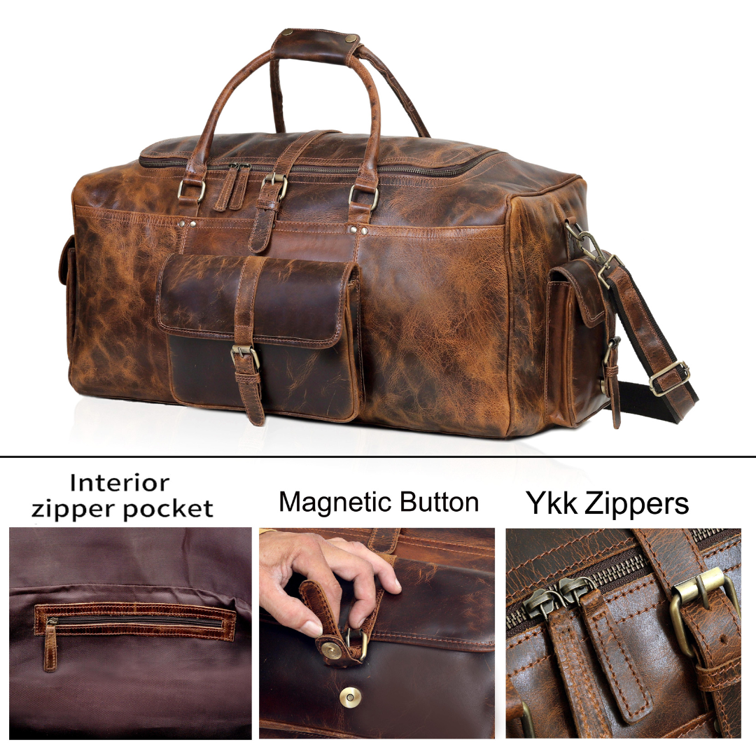 Leather Duffel Bag for Men