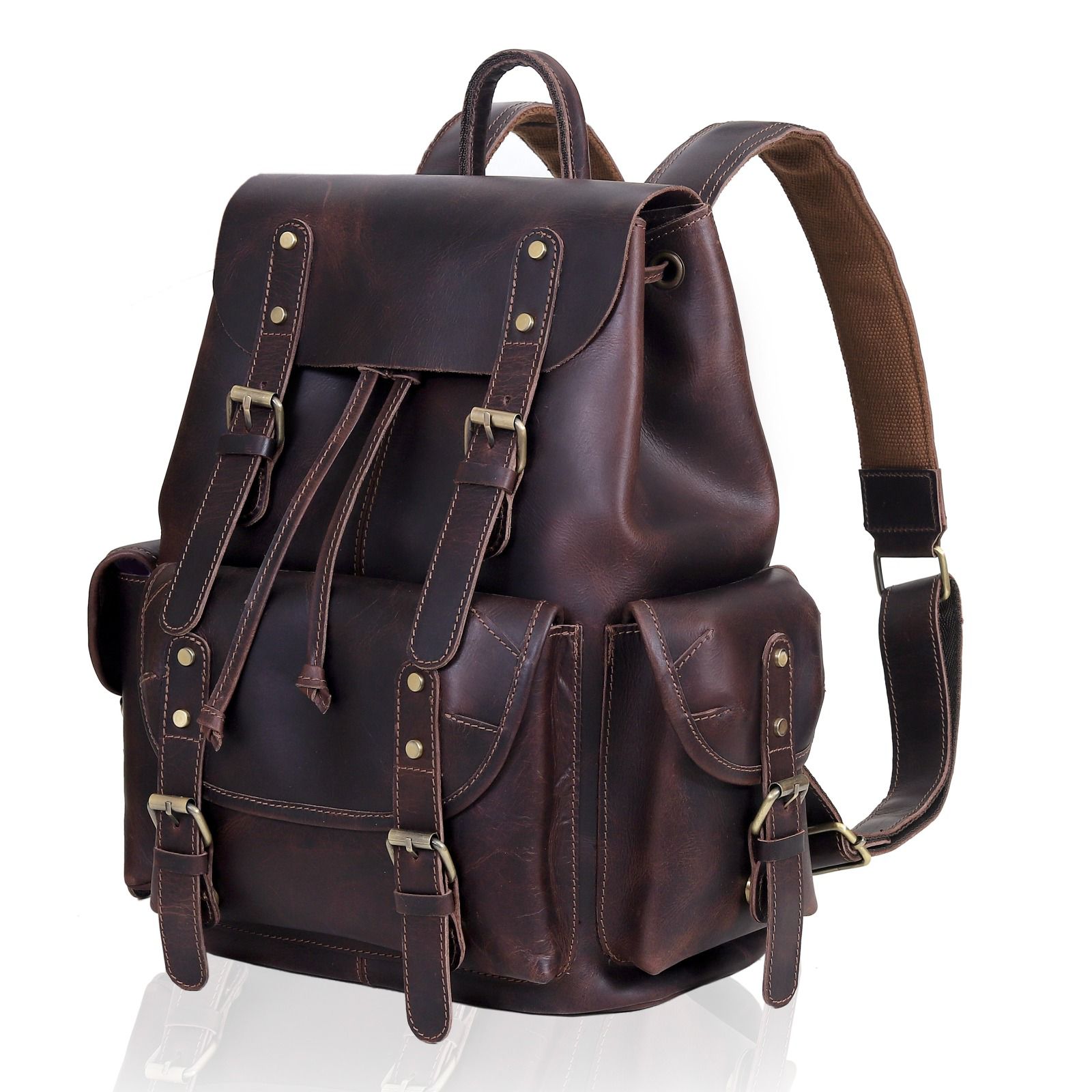 buffalo leather backpack The Classic Italian this backpack combines vintage charm with a durable design Leather Backpack for Men &