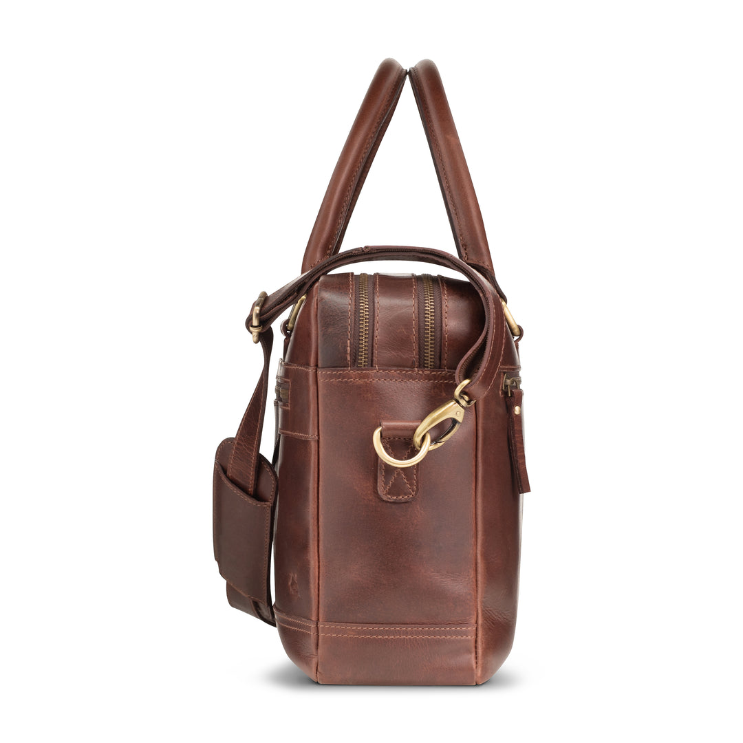 Cobalt Buffalo Leather Briefcase for Men & Women | Laptop Bag