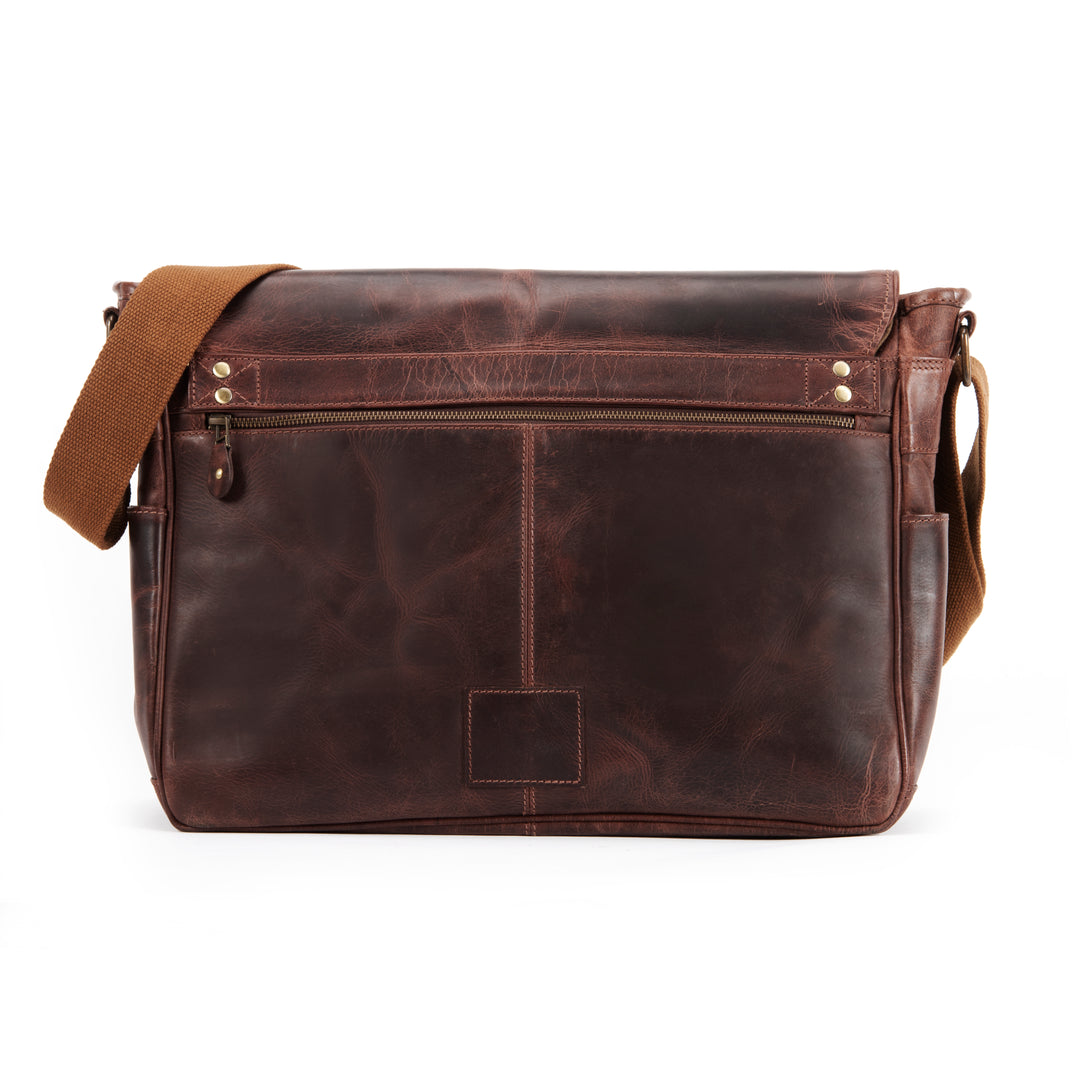 Men's Leather Messenger Bag for a laptop | Pine Buffalo